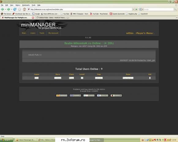 for the horde !  :zzz:   :rotfl:  macar e entuziast :> suporter adevarat xd   server wow - the