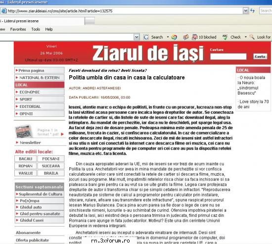 !!! faceti download din retea? aveti umbla din casa casa andrei atentie mare: echipa politisti, Camatar de Trib