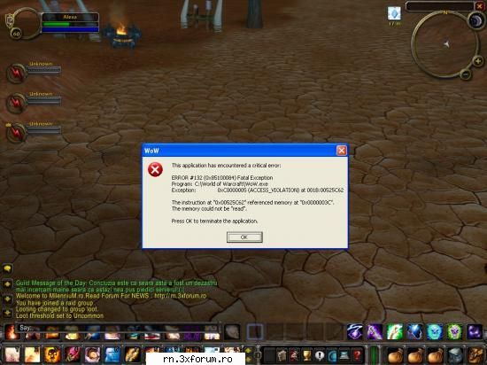 Error:321 sau ceva de genul - Nu am destul timp sa scriu =( - Server RN  World Of Warcraft - Recycle Bin
