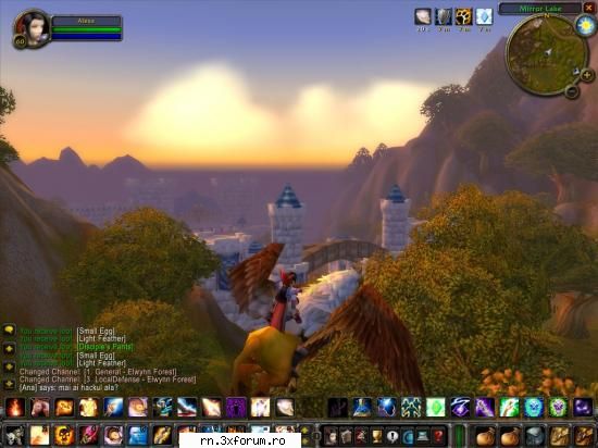zburam si eu fericita prin stormwind, iar personajul meu a tras cu urechea, ia uite ce zice ana 

nu