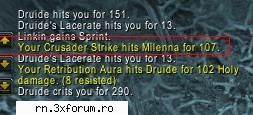 Paladin buguit cer BAN - Crussader Strike 107 damage WTF!!! +Naaru - Server RN  World Of Warcraft