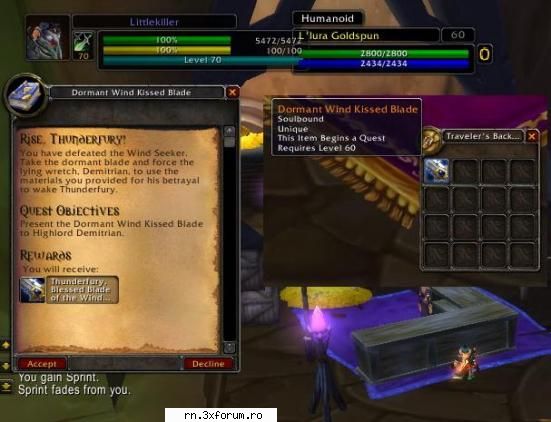 Quest Thunderfury - am uitat sa pun ss - Server RN  World Of Warcraft