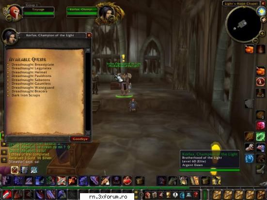 Quest Tier3 - MERGE - - PaDaS - Server RN  World Of Warcraft